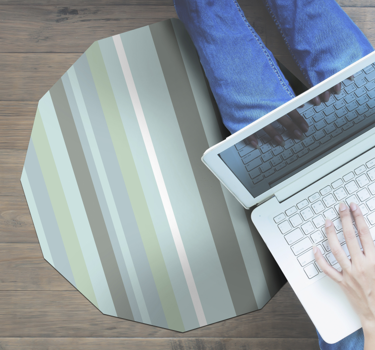 줄무늬 비닐 카펫 줄무늬 팔각형 - TenStickers