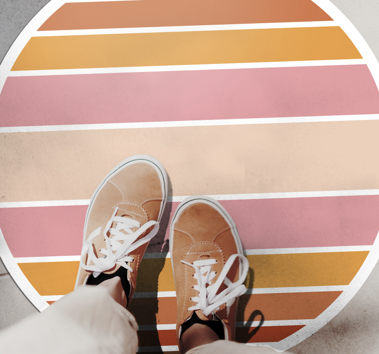 줄무늬 비닐 카펫 스트라이프 타원형 디자인 - TenStickers