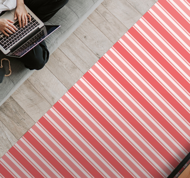 줄무늬 비닐 카펫 스트라이프 핑크 하모니 - TenStickers