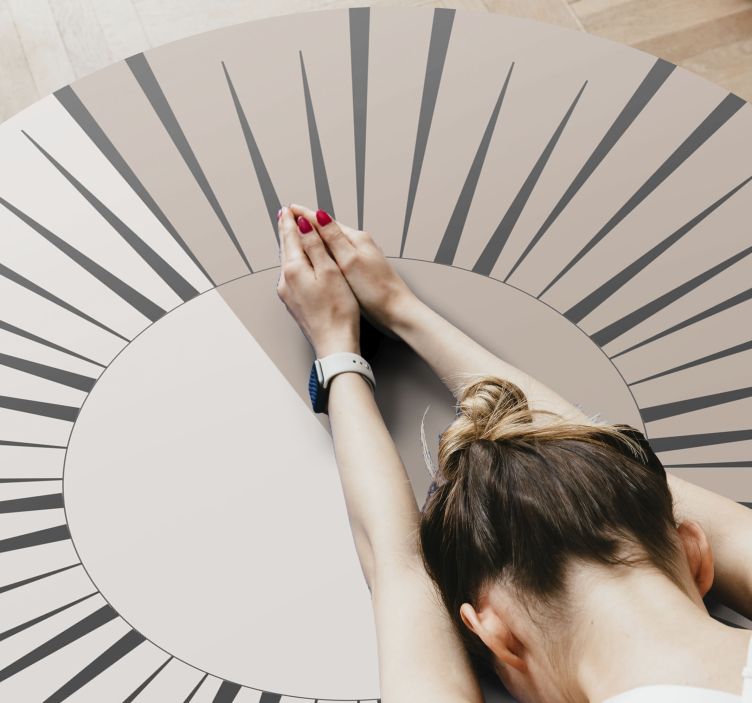 줄무늬 비닐 카펫 햇살 원형 디자인 - TenStickers