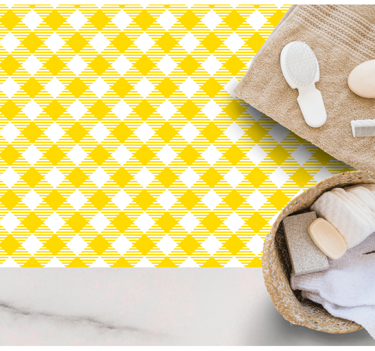 줄무늬 비닐 카펫 노란색 다이아몬드 모티브 - TenStickers