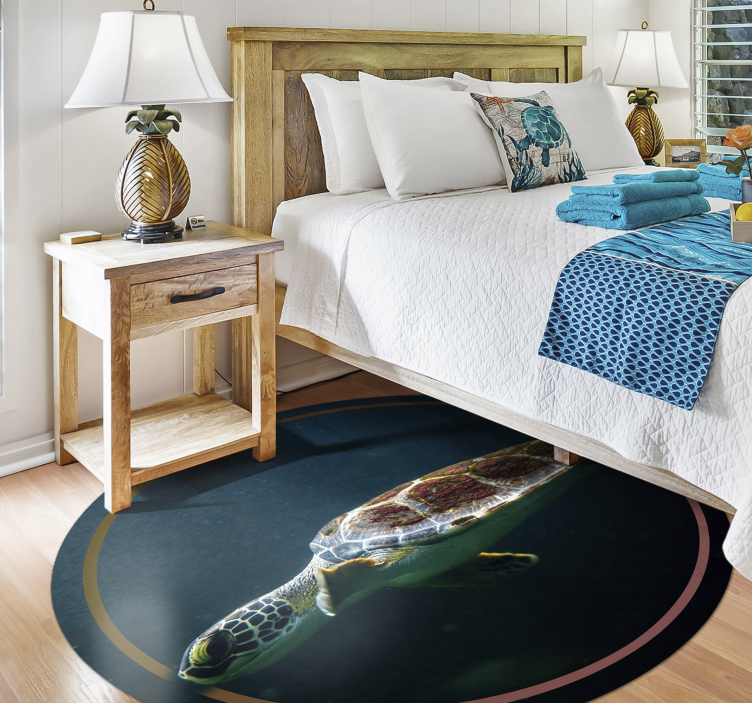 수영 거북이 동물 비닐 깔개 - TenStickers