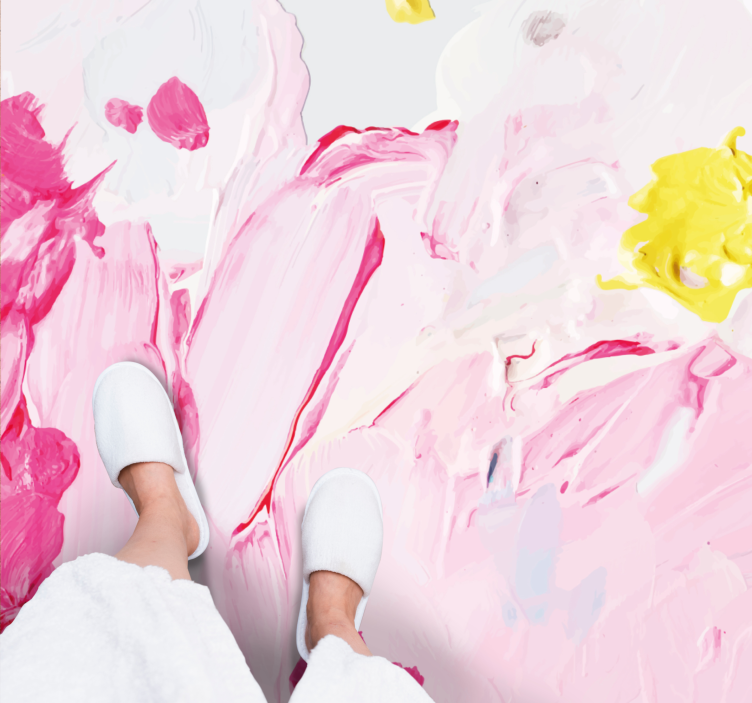 열대 효과 비닐 카펫 추상 붓터치 디자인 - TenStickers