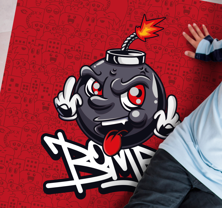 열대 효과 비닐 카펫 만화 폭탄 캐릭터 - TenStickers