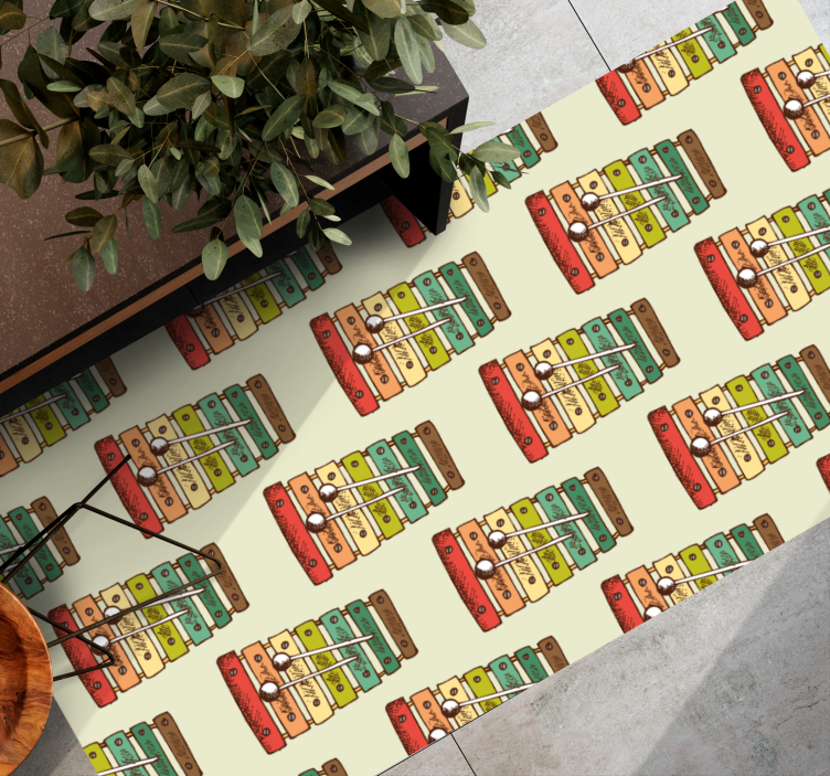 열대 효과 비닐 카펫 다채로운 실로폰 패턴 - TenStickers