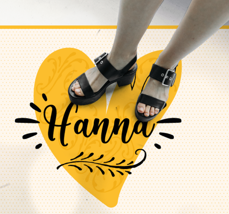 열대 효과 비닐 카펫 커스텀 오렌지 하트 - TenStickers