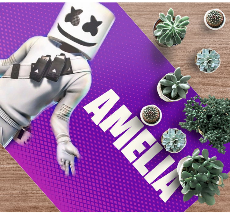 열대 효과 비닐 카펫 이름이 있는 dj 피규어 - TenStickers