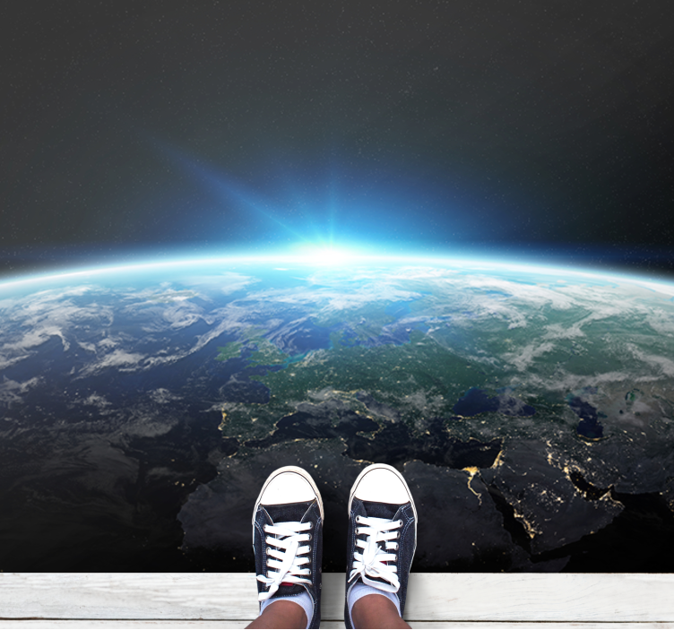 열대 효과 비닐 카펫 지구의 밝은 수평선 - TenStickers