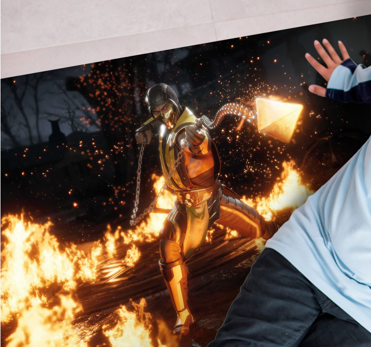 열대 효과 비닐 카펫 불타는 캐릭터 액션 - TenStickers