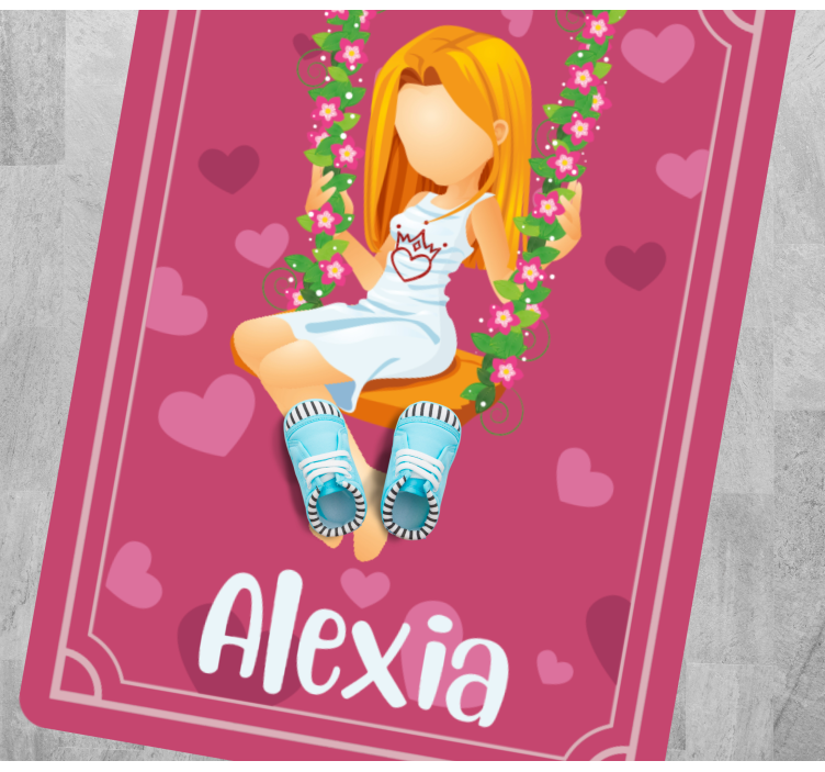 열대 효과 비닐 카펫 이름이 있는 잔디 그네 - TenStickers