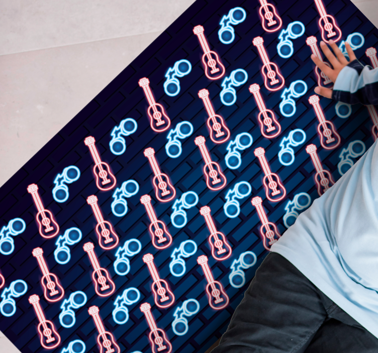 열대 효과 비닐 카펫 음악에서 영감을 받은 패턴 - TenStickers