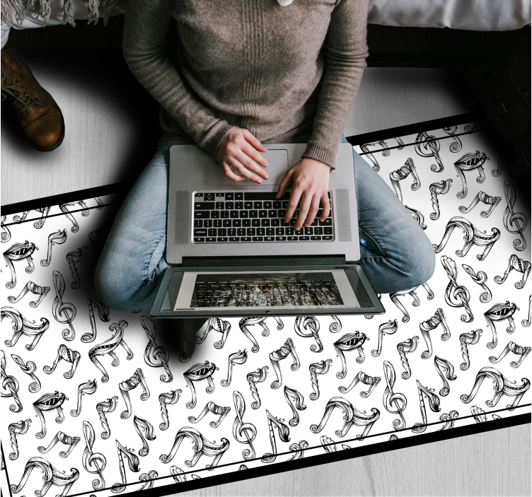 열대 효과 비닐 카펫 음표 디자인 - TenStickers