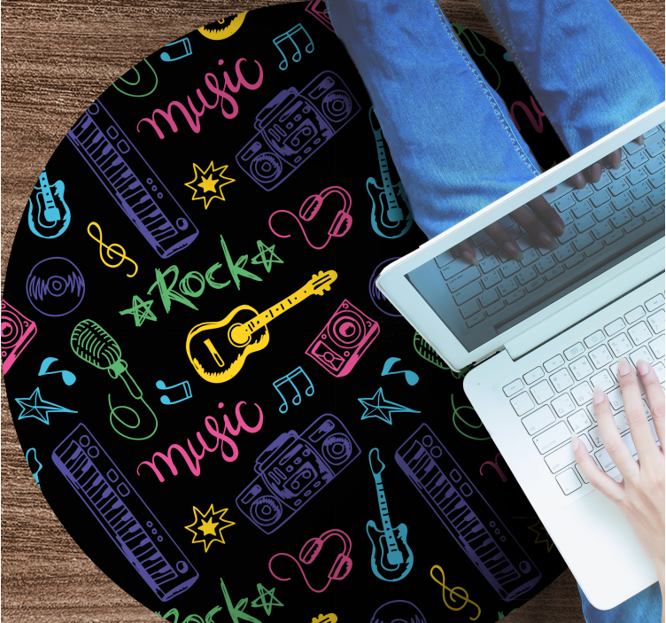 열대 효과 비닐 카펫 음악 아이콘 패턴 - TenStickers