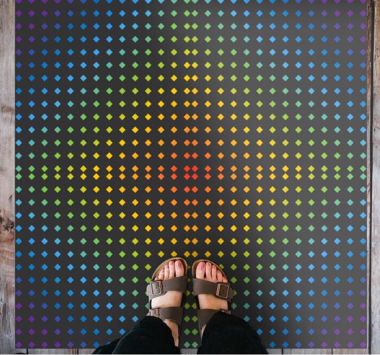 열대 효과 비닐 카펫 무지개 다이아몬드 디자인 - TenStickers