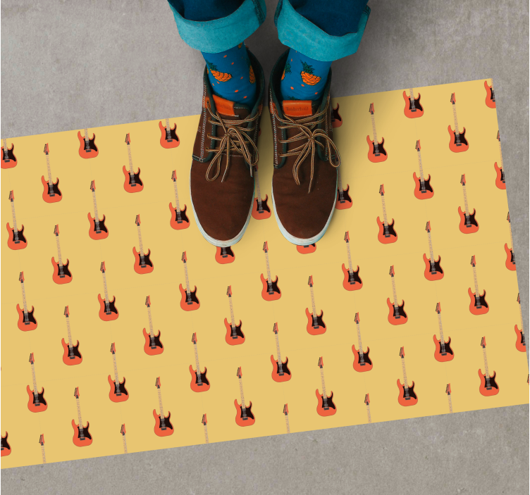 열대 효과 비닐 카펫 로킹 기타 패턴 - TenStickers