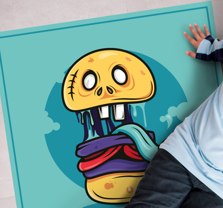 열대 효과 비닐 카펫 장난스러운 해골 캐릭터 - TenStickers