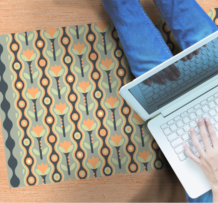 열대 효과 비닐 카펫 스타일리시한 꽃무늬 - TenStickers