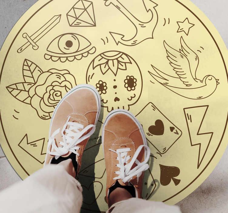 열대 효과 비닐 카펫 타투 심볼 - TenStickers