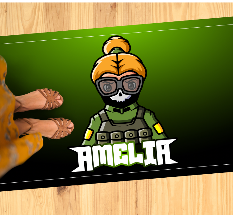 열대 효과 비닐 카펫 이름 있는 여성 군인 - TenStickers