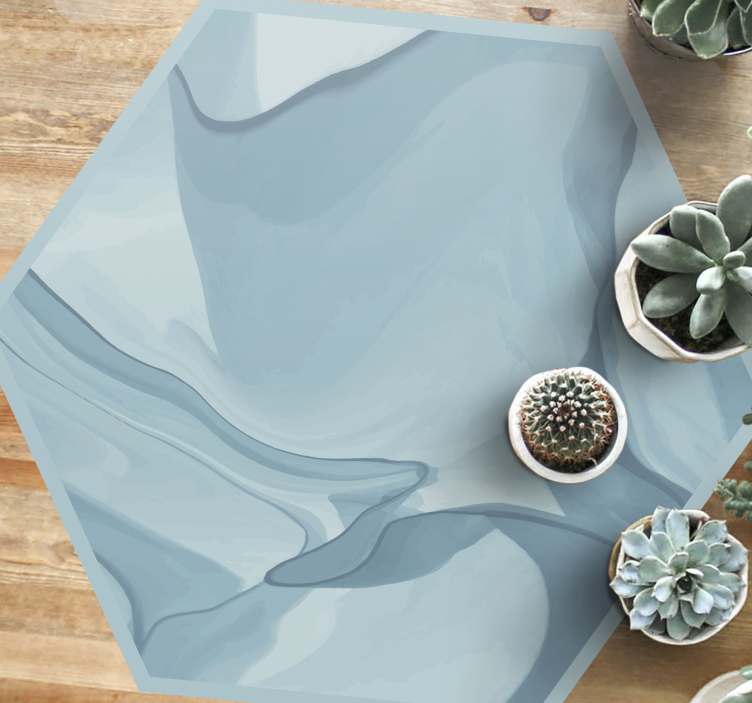 비닐 카펫 정리 추상적인 푸른 파도 - TenStickers