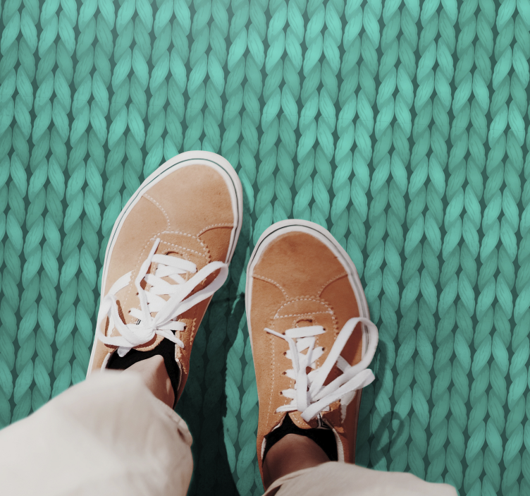 비닐 카펫 정리 땋은 청록색 질감 - TenStickers