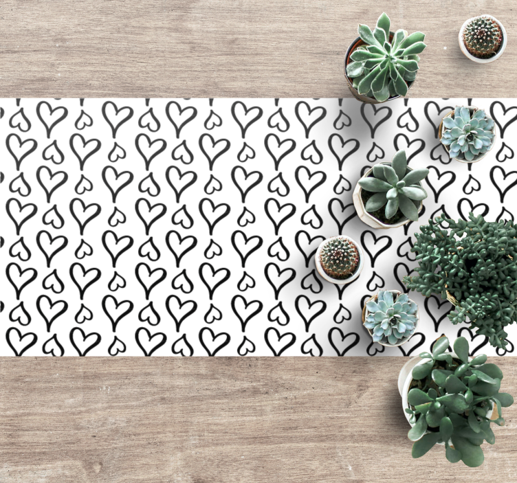 비닐 카펫 정리 검은 하트 패턴 - TenStickers