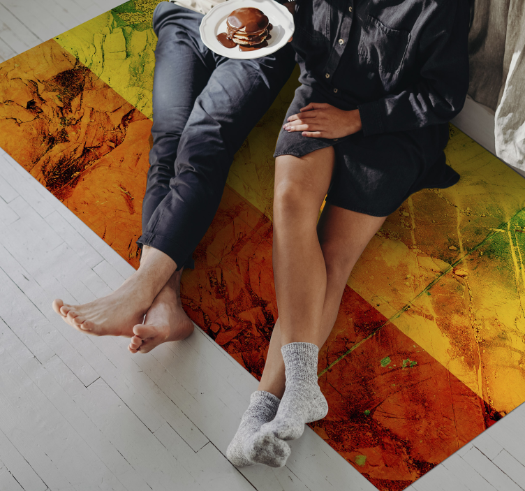 비닐 카펫 정리 따뜻한 색상 레이어 - TenStickers