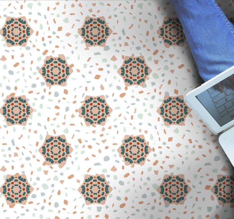 비닐 카펫 기타 텍스처 화이트 모자이크 - TenStickers