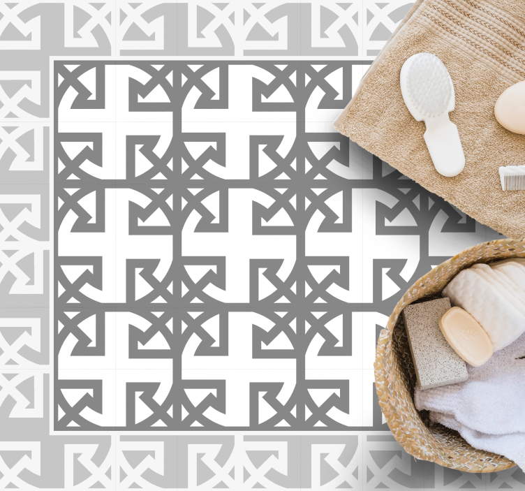 비닐 카펫 타일 효과 장식용 회색 패턴 - TenStickers