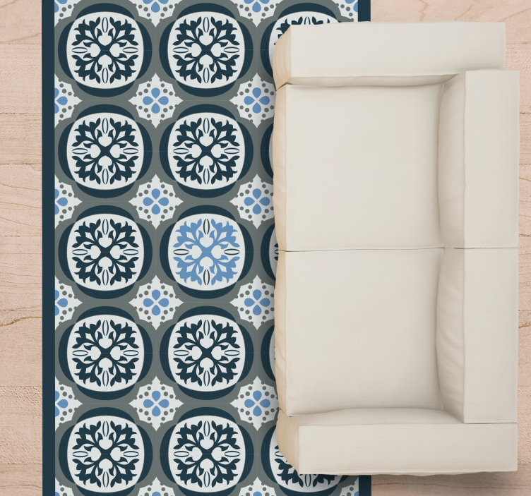 비닐 카펫 타일 효과 우아한 꽃무늬 타일 - TenStickers