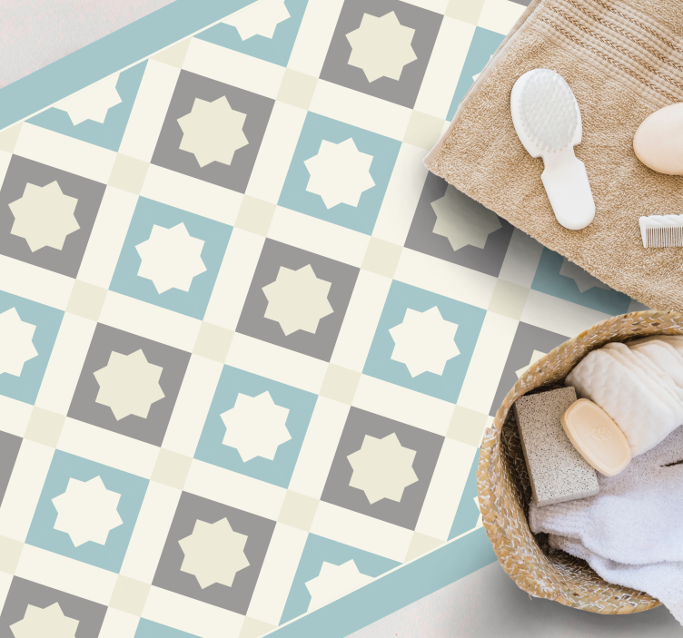 비닐 카펫 타일 효과 우아한 별 모티브 - TenStickers