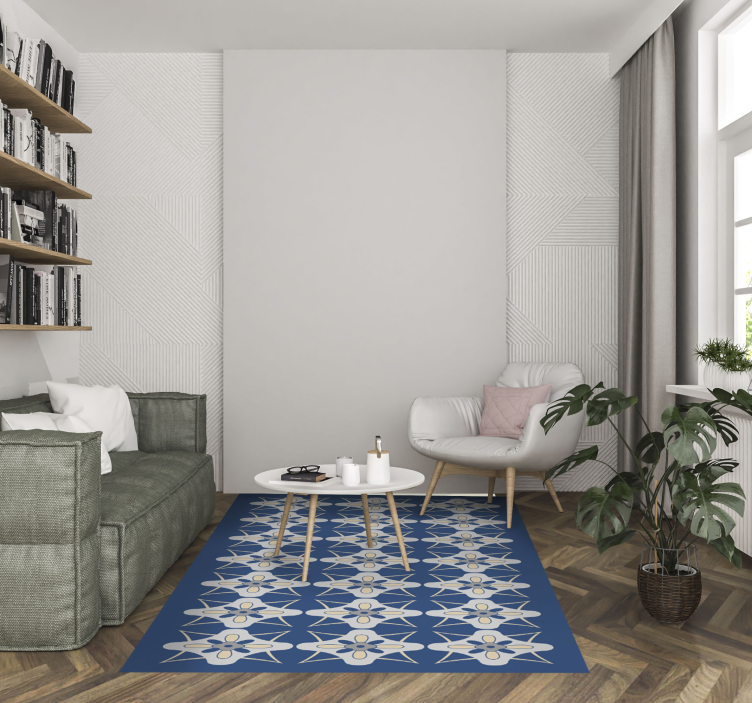 비닐 카펫 타일 효과 꽃 타일 구성 - TenStickers