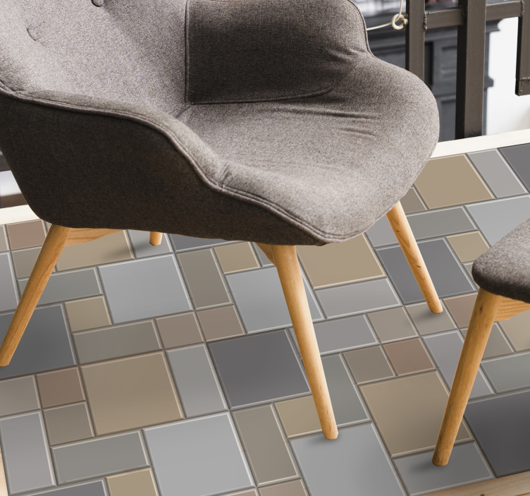 비닐 카펫 타일 효과 기하학적 타일링 - TenStickers