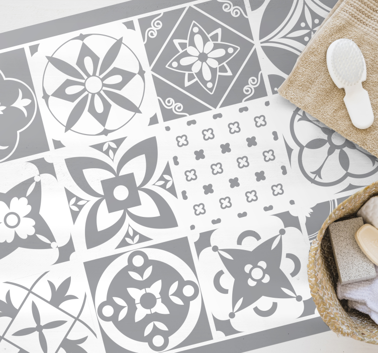 비닐 카펫 타일 효과 회색 우아한 - TenStickers