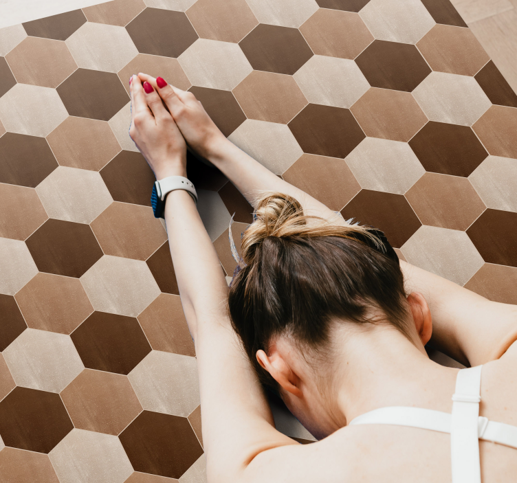 비닐 카펫 타일 효과 벌집 패턴 - TenStickers