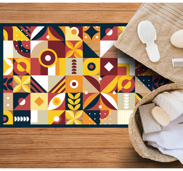 비닐 카펫 타일 효과 생동감 있는 조합 - TenStickers