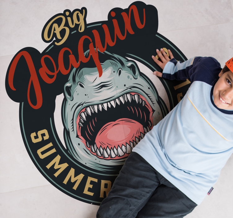 빈티지 큰 상어 로고 동물 깔개 - TenStickers