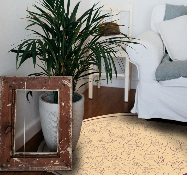 빈티지 로즈 비닐 러그 홈 오피스 - TenStickers