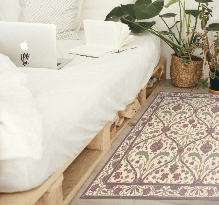 비닐 카펫 벤디미아 화려한 꽃 모티브 - TenStickers