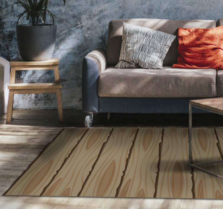 비닐 러그 나무 줄무늬 나무 바닥 - TenStickers