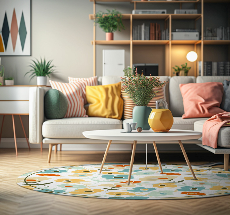 비닐 카펫 자연 수채화 꽃 - TenStickers