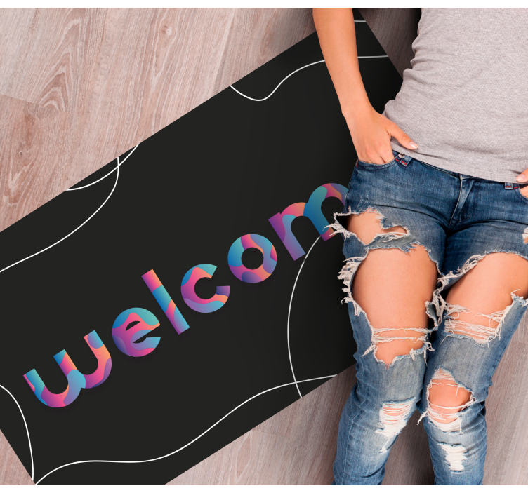 환영 액체 글꼴 현관 타일 - TenStickers