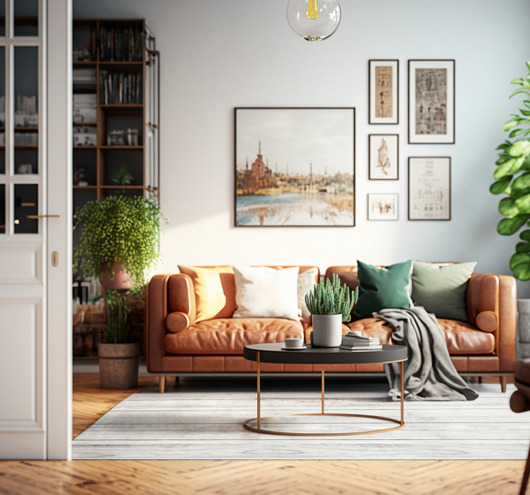 흰색 나무 스타일 비닐 카펫 - TenStickers