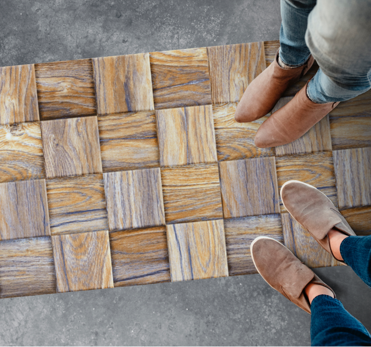 우드 효과 비닐 카펫 블록 스타일 - TenStickers