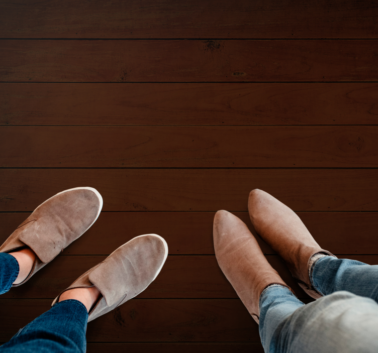 우드 효과 비닐 카펫 다크 브라운 텍스처 - TenStickers