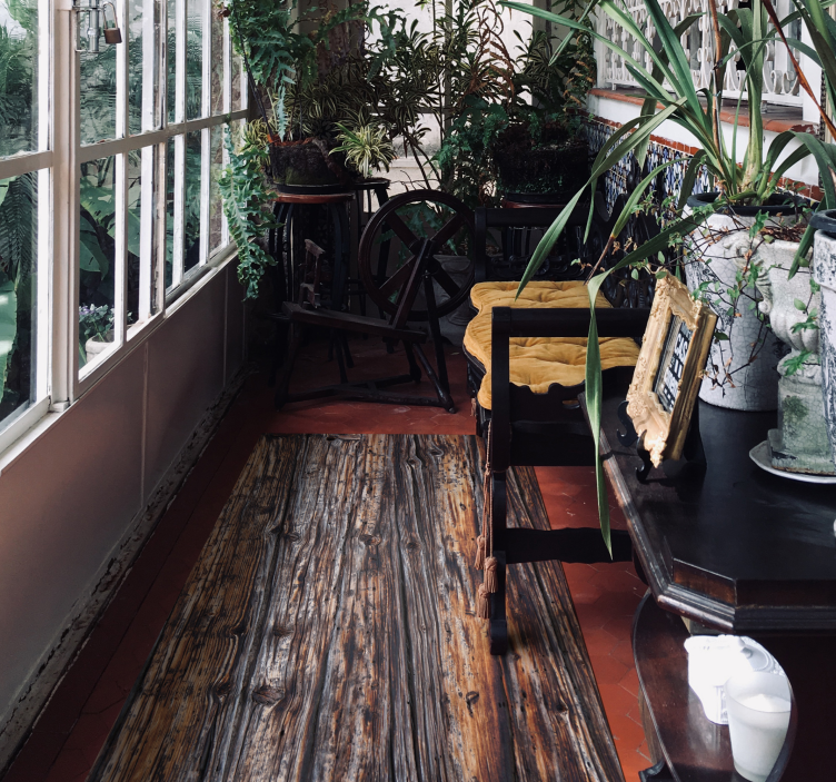 우드 효과 비닐 카펫 소박한 목재 디테일 - TenStickers