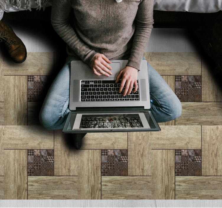 우드 효과 비닐 카펫 텍스처 패턴 - TenStickers