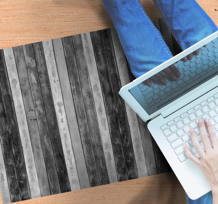 우드 효과 비닐 카펫 따뜻한 회색 느낌 - TenStickers