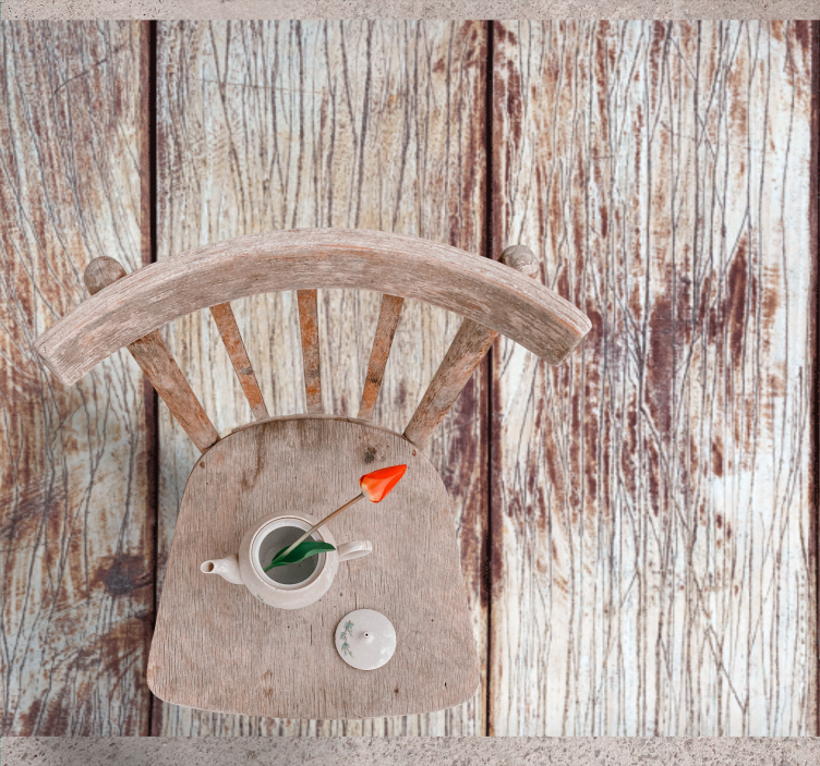 우드 효과 비닐 카펫 날씨에 닳은 갈색 텍스처 - TenStickers