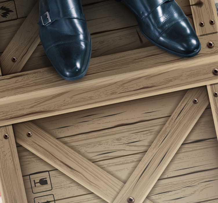 우드 효과 비닐 카펫 나무 상자 환상 - TenStickers